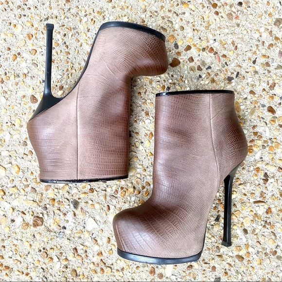 Yves St Laurent Tribtoo Stiletto Ankle Boots Size 5.5 - Picture 1 of 11